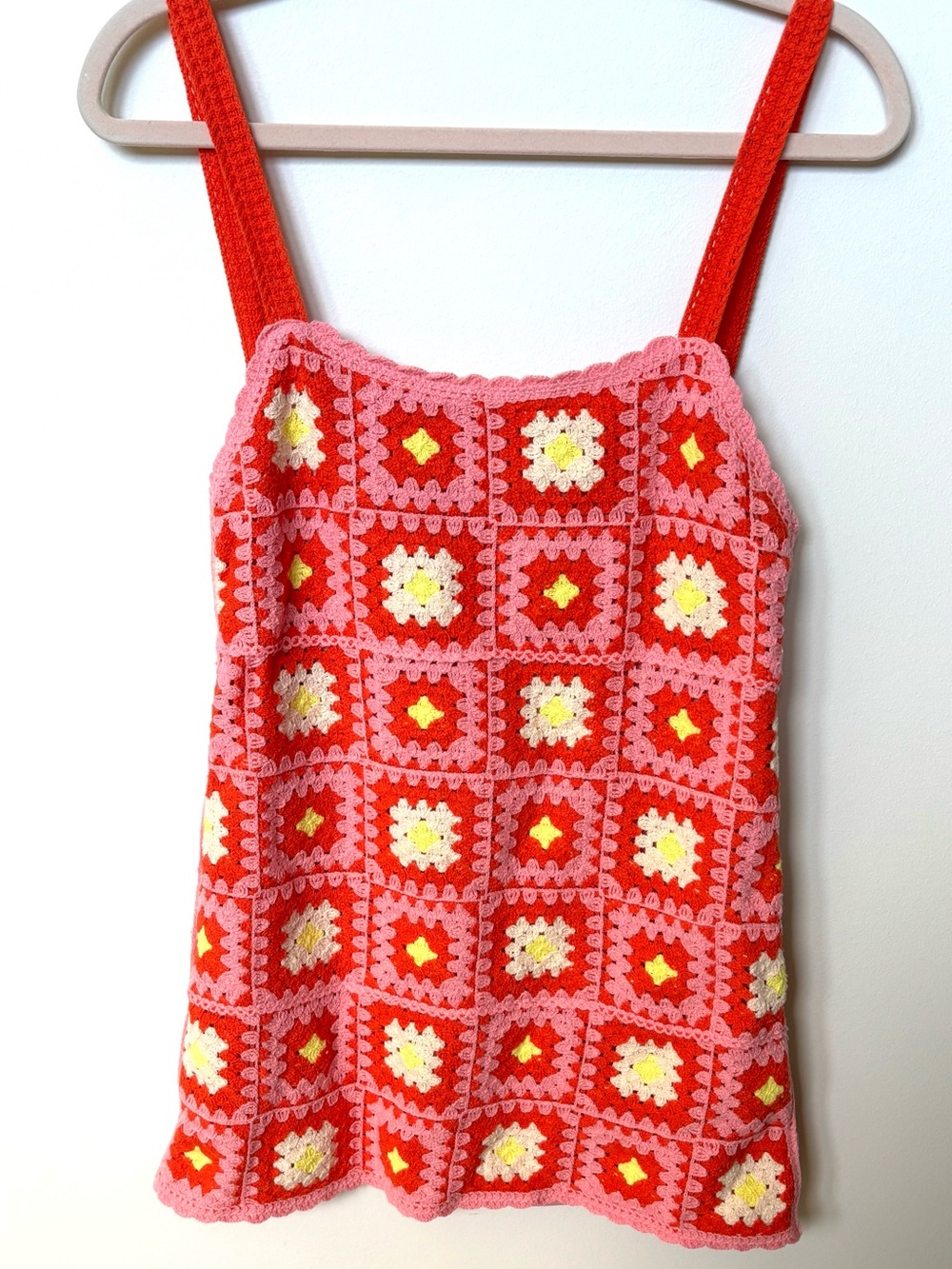 Zara Crochet Granny Square Mini Dress Sm y2k boho cottagecore patchwork hippie